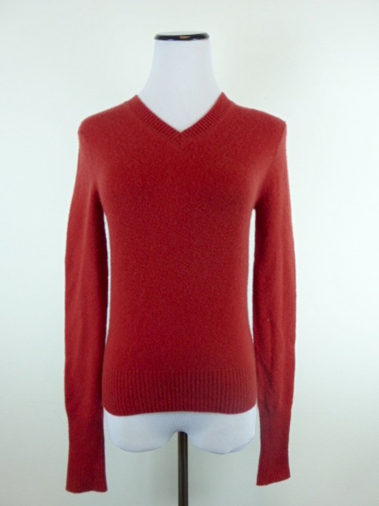 Tse Orange Cashmere V Neck Sweater S